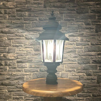 Lámpara de puerta para exteriores, poste de luz, accesorio para jardín, Patio, camino, farol de poste Exterior con base de montaje en muelle, luces LED de Pilar