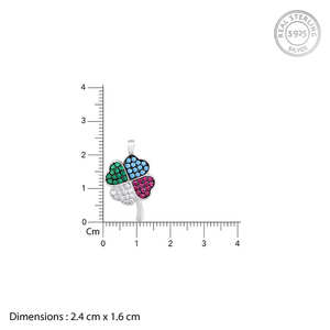 Pendentif en zircone chromatique argenté en forme de cœur avec chaîne à maillons, certifié GDTC, bijoux à la mode, breloques - Product Image 6