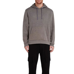 Sudadera con Capucha para Hombre, de Poliéster/Algodón, 430 GSM, Gruesa, Negra, Lavada al Ácido, Estilo Vintage, Impermeable, para Invierno - Product Image 3