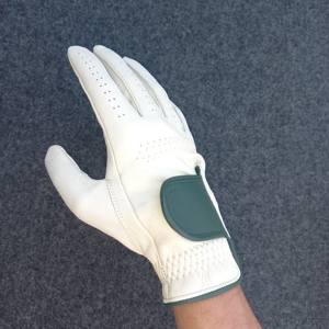 Guante de golf de cuero Cabretta suave de primera calidad Diseño transpirable con manoplas deportivas con correa ajustable-Color blanco - Product Image 1