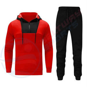 Trajes de chándal en blanco de etiqueta privada OEM, jersey con cremallera de 1/4 cuartos, conjunto de pantalones de chándal, trajes 2024, conjunto de chándales nuevos, Jogger - Product Image 1