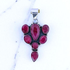 จี้พลอยทับทิมจี้เงินสเตอริ925พร้อมจี้เสน่ห์ประเภททับทิม - Product Image 2