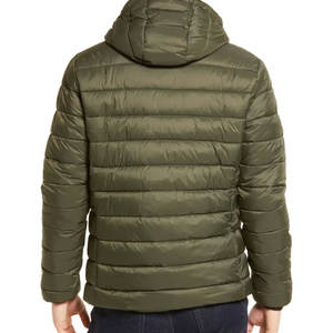 Quantité minimale de commande bas hommes veste d'hiver coupe-vent chaud coupe-vent vers le bas rembourré manteaux mâle col montant doudoune avec capuche zippée - Product Image 2