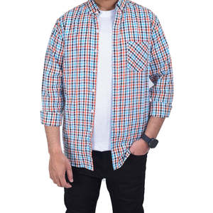 Camisa de otoño tejida antiarrugas de un solo pecho mandarín informal a rayas de algodón 100% para hombre de diseño profesional - Product Image 3