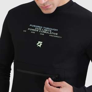 Sudadera Agradable al Tacto 100% Algodón en Color Negro, Tejido de Felpa Francesa, Diseño Serigrafiado y Bordado en 3D - Product Image 3