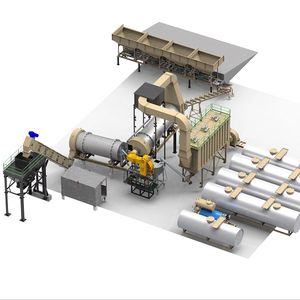 Motor mezclador de asfalto de tambor doble premium-Construido con bomba transportadora de arrastre de producción constante de núcleo PLC para Argelia e India - Product Image 1