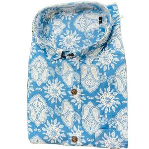 Meilleure qualité main bloc Jaipuri coton tissu à la main respectueux de la peau à manches courtes hommes coton tissu chemise décontractée à vendre - Product Image 1