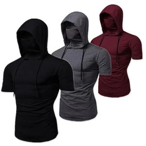 New Gym Thin <b>Hoodie</b> <b>Short</b> <b>Sleeve</b> Hoodies With Mask Sweatshirt Large Mask <b>Hoodie</b> Sweatshirt Hooded Tops Cycling - Product Image 6