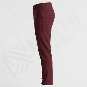 Wholesale <b>Men</b> Casual Slim Fit Pants Luxury <b>Lightweight</b> <b>Summer</b> Smart <b>Trouser</b> Flat Front Mid Waist Straight Bottom Male - Product Image 3