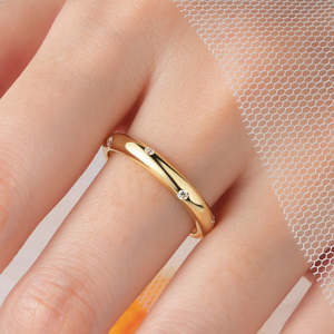 Delicate Daily Wear <b>Ring</b> 925 Sterling Silver Moissanite Dome Burnish Flush Setting Gypsy stackable Wedding Band <b>Ring</b> <b>Men</b> Women - Product Image 2