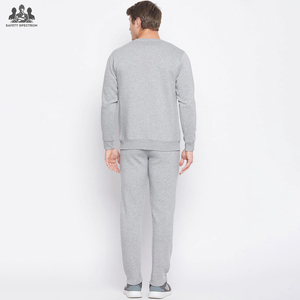 Ensemble de survêtement décontracté pour homme, hiver |   Ensemble de survêtement deux pièces uni et écologique |   Vêtements de sport 100% coton |   Service OEM - Product Image 4