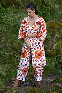 Suzani เสื้อโค้ทผ้ากำมะหยี่ปักลายดอกไม้, เสื้อแจ็กเก็ตสั้นผ้าฝ้ายทำมือฤดูใบไม้ร่วง/ฤดูหนาวสำหรับฤดูร้อน - Product Image 5