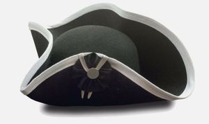 Chapeau Bicorne Napoléonien Personnalisé Brodé Réglable pour Adultes, Unisexe, Historique, en Feutre de Laine Noire Lourde - Product Image 2