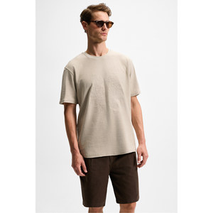 T-shirt à manches courtes col rond pour homme GRIMELANGE NELIDO, coupe classique, 100% coton biologique, détails brodés - Product Image 3
