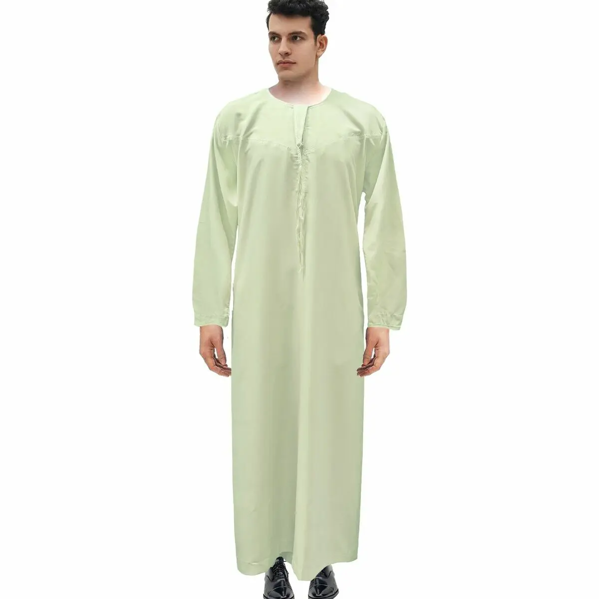 मोरक्कन सरल शैली मुस्लिम पुरुषों के कपड़े सांस लेने योग्य पुरुषों के थोबे सूती लंबी आस्तीन वाले पुरुष जुबाह दफा अरब के कपड़े