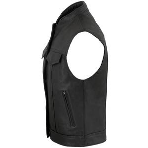 Maximize Wear <b>Men's</b> Premium Quality Real <b>Leather</b> Biker <b>Waistcoat</b> Motorcycle Style Black Motorbike Vest Outer Wear <b>for</b> Winter - Product Image 5