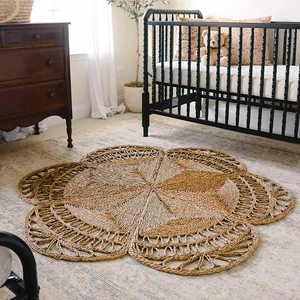Tapis naturel tissé à la main en jonc de mer, tapis de sol, moquette et décoration intérieure de chambre à coucher et de salon - Product Image 3