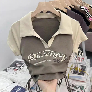 Peeqi เสื้อผ้าแนวสตรีทสำหรับฤดูร้อนเสื้อผ้าฝ้ายสีทึบ & กางเกงขาสั้นลูกไม้สกินนี่/ชุด180g เป็นมิตรต่อสิ่งแวดล้อม3ชิ้น - Product Image 4