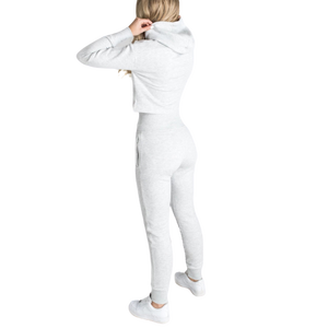 Conjunto de chándal para mujer, chándal con logotipo personalizado, conjunto de dos piezas, ropa de mujer, sudadera con capucha y cremallera de felpa francesa - Product Image 4