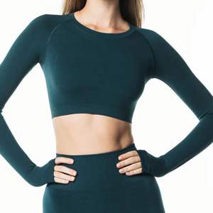 Camiseta de manga larga sin costuras para mujer, cuello redondo de 51% POLIAMIDA, 38% poliéster, 11% elastano, corte raglán - Product Image 6