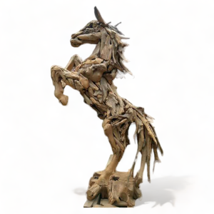 Artisanat Décorations Extérieures Meubles En Bois Racine De Teck Cheval Statue artisanat Bois Flotté Sculpture Jardin Grand Cheval En Bois - Product Image 4