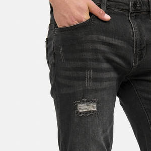 Pantalones Cortos de Moda Urbana para Hombre, Diseño Desgastado, Logotipo Personalizado, 100% Algodón, Cintura Elástica, Patrón Sólido, Transpirables - Product Image 6