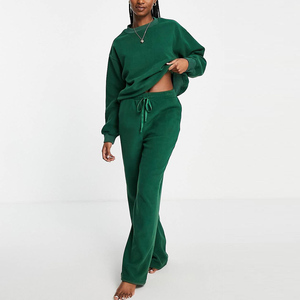 Chándal informal para mujer, ropa de cuello liso, chándal de Otoño de dos piezas de talla grande para mujer - Product Image 1