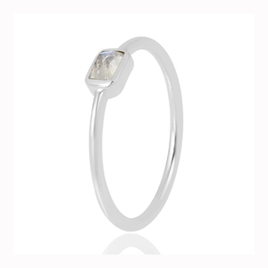 Bijoux fabuleux bague minimaliste en argent sterling 925 en pierre de lune arc-en-ciel naturel - Product Image 2