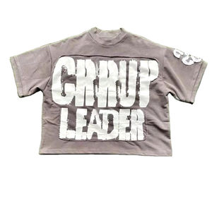 Fabricante personalizado Unisex de gran tamaño Boxy Drop Shoulder camiseta de lona recortada 100% algodón/fibra de bambú 240g frente sólido - Product Image 5