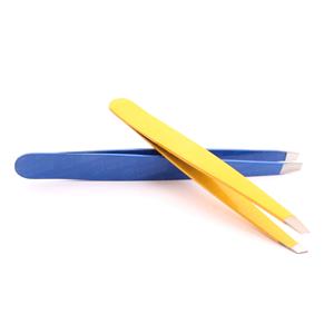 Pinzas profesionales de acero inoxidable al por mayor de fábrica, pinzas para cejas personalizadas de varios colores con logotipo personalizado - Product Image 4