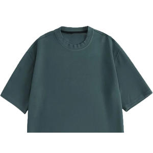 เสื้อยืดแขนสั้นลำลองผู้ชายไซส์ใหญ่ สีน้ำเงิน ปักโลโก้คุณภาพสูง ปรับแต่งได้ น้ำหนัก 220 กรัม ผ้าออร์แกนิค 100% - Product Image 4