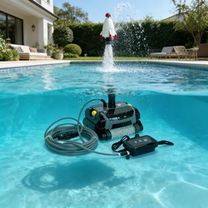 Robot Inteligente de Alta Gama para Limpieza de Piscinas, Color Gris Negro, Escala Paredes Automáticamente - Product Image 1