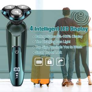 Afeitadora Eléctrica Inalámbrica Portátil para Hombre con Pantalla LED, Cabezal Rotatorio Flotante, IPX7, Recargable, para Viajes, Reemplazo para Afeitadora Facial - Product Image 1