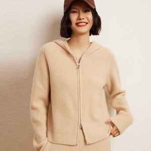 Sweat à capuche en cachemire de haute qualité pour femmes, automne-hiver, épais, côtelé - Product Image 3