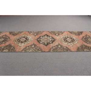 Alfombra Vintage, Alfombra de Pasillo de 3.2x12.1 pies, Alfombra de Lana Marrón Rojiza - Product Image 3