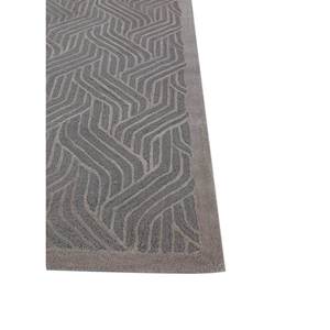 Tapis en laine Aubusson géométrique Modo Classic Tra-13414, tufté à la main en gris et noir pour couloir et salon – Tapis à tissage plat - Product Image 4