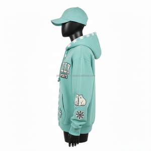 <b>Women</b> <b>Zipper</b> <b>Hoodie</b> Soft Fleece Mint Color Embroidery Snowflake Polar Bear CustomLogo Full Zip Winter Wear <b>zipper</b> basics hoodies - Product Image 3