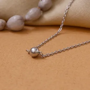 Tobillera Minimalista de Plata 925 con Cuentas de Bola, Unisex, para Uso Diario, Joyería Fina - Product Image 3