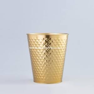 Metal Gold Waste Bin Outdoor Kitchen Using The Waste Bin Top Selling Antique Brass Dust bin For Wedding And Partyware <b>Clean</b> <b>Tool</b> - Product Image 3