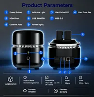 Serveur NAS A2 Pro 2 baies WiFi6 prenant en charge les disques durs et SSD de 2,5 pouces, cloud personnel et stockage multimédia domestique, avec NPU IA 1TOPS pour album photo