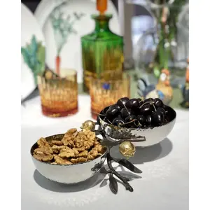 Bol en métal artisanal moderne pour la décoration intérieure, idéal pour la salle à manger et les fêtes, bol de service pour mariage, vente en gros, finition plaquée sécurisée - Product Image 2