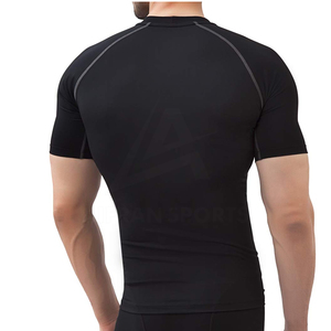 Camisas de compresión de manga corta para jóvenes de Color sólido 2023, camisas de compresión de gimnasio personalizadas lisas para hombres - Product Image 4