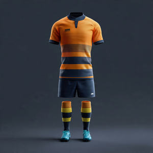 Uniformes de rugby, nom d'équipe personnalisé, maillot de football, ensemble de shorts, 100% polyester, uniforme de rugby unisexe - Product Image 2