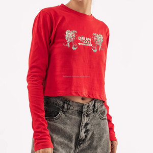 Customizable 2026 Women's O-Neck <b>Crop</b> <b>Top</b> T-Shirt High Quality Slim Sport Lightweight Casual Eco-Friendly Quick Dry Breathable - Product Image 1