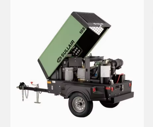 Compresseur d'air rotatif portable Sullair 185 Cfm, alimenté par moteur diesel, prêt pour l'expédition, pour la construction et l'exploitation minière. Compresseur Sullair. - Product Image 3