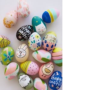 Oeufs en bois à fond plat classiques nouveauté pour l'artisanat et les ornements ou les outils d'oeufs de Pâques - Product Image 4