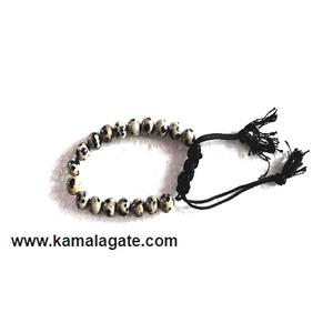 Adjustable Dalmatian Jasper Natural Beads <b>Bracelet</b> 8 mm Semi-Precious Stone Gemstone with Cotton <b>String</b> Handcrafted Crafts - Product Image 2