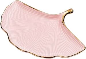 Tendance Feuille Plateau En Céramique Pour La Maison Hôtel Et Restaurant Ustensiles De Cuisine Alimentaire Chocolat Bol De Service Rose Couleur Plateaux En Céramique De Luxe - Product Image 2