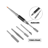 Coupe-cuticules double embout en acier inoxydable multifonctionnel, brosse à ongles pour extension de gel et nail art avec 5 types de repousse-cuticules