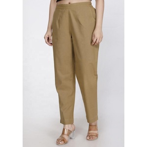 Pantalones de Algodón SHUBH EXIM para Mujer, Corte Bootcut, No Tejidos, Cintura Elástica, Cintura Alta, Secado Rápido, Transpirables, Ajuste Holgado, Largos, para Verano - Product Image 1